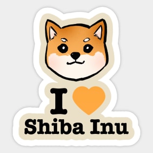 I love Shiba Inu <3 Sticker